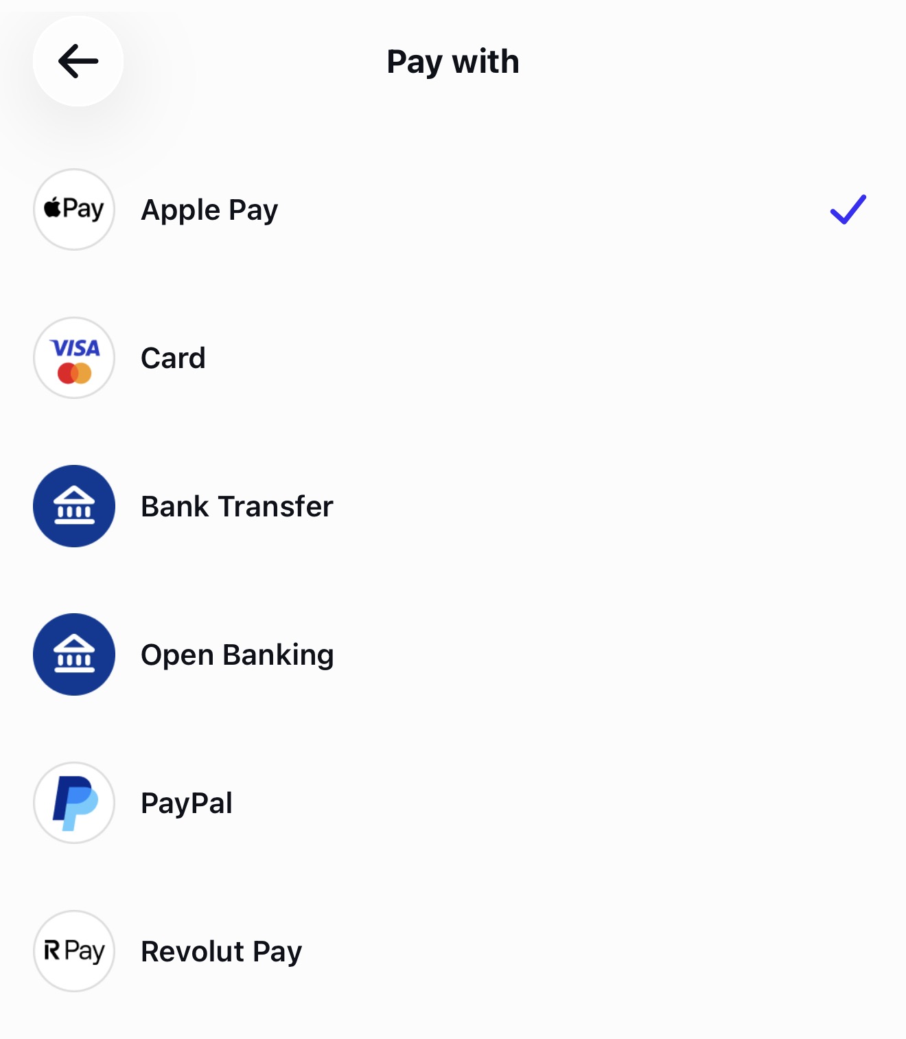 All payment methods